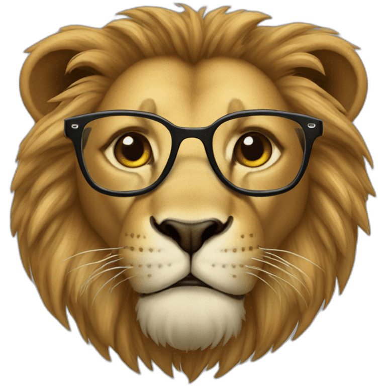 Lion with glasses emoji