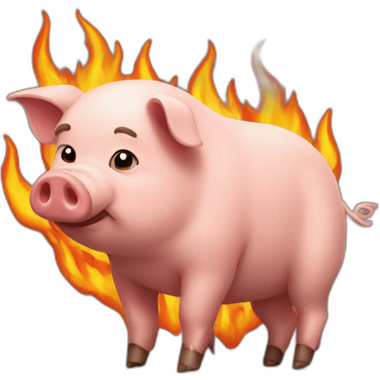 Pig-in-fire emoji