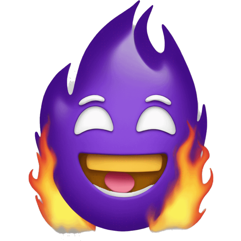 Happy emoji on fire emoji