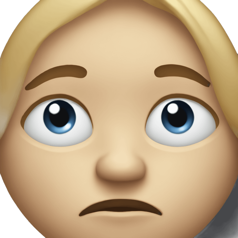 Emoji giving the side eye with the right eye being bigger emoji