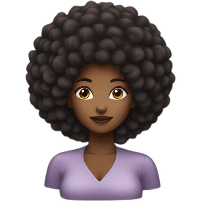 Black women with afro emoji