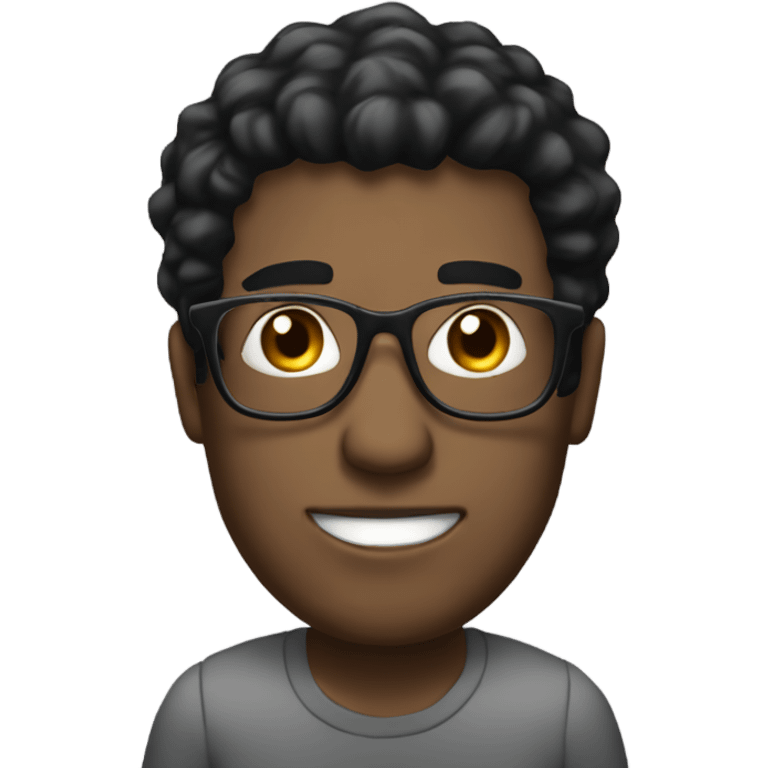 man with black hair with white streaks, glasses and laptop emoji