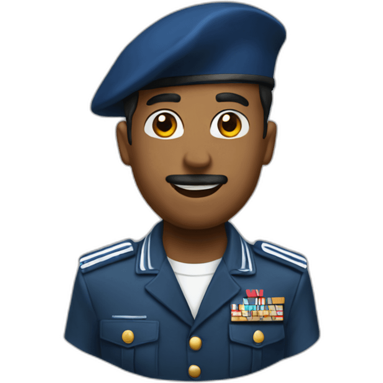 military blu beret emoji