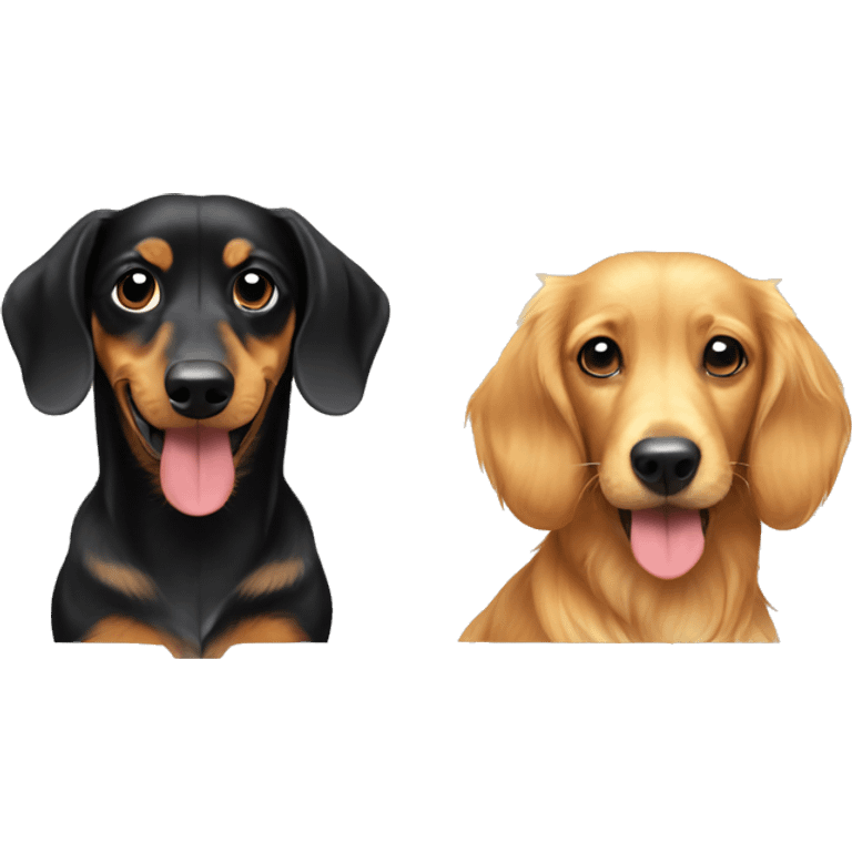 Mini dachshund and golden retriever  emoji