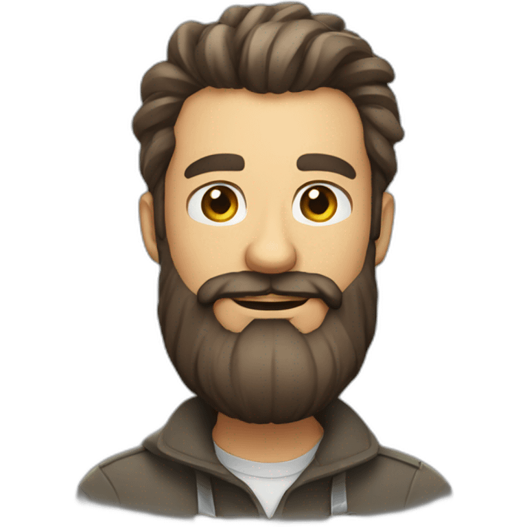 confident game developer bearded man portrait emoji