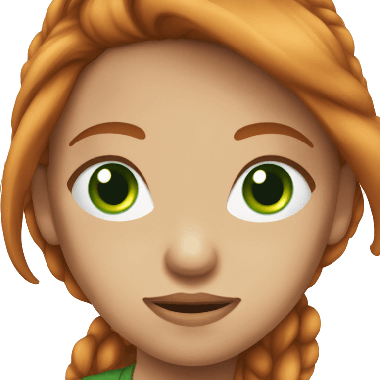 Fille rousse avec les yeux vert emoji