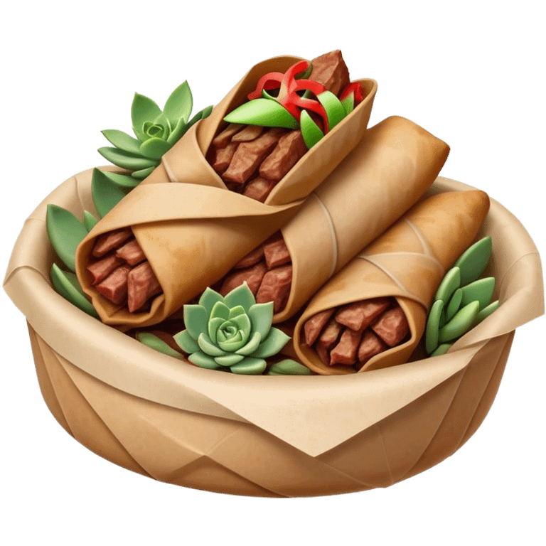 Gyros Cinematic Realistic Gyros Dish Emoji, depicted as succulent, spiced meat wrapped in paper for easy handling, rendered with lifelike textures and dynamic, warm lighting. emoji