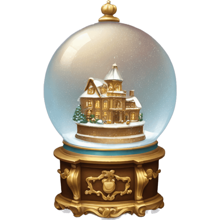 vintage bronw rococo snow globe emoji