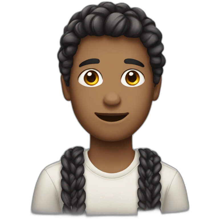 White boy with braiths emoji