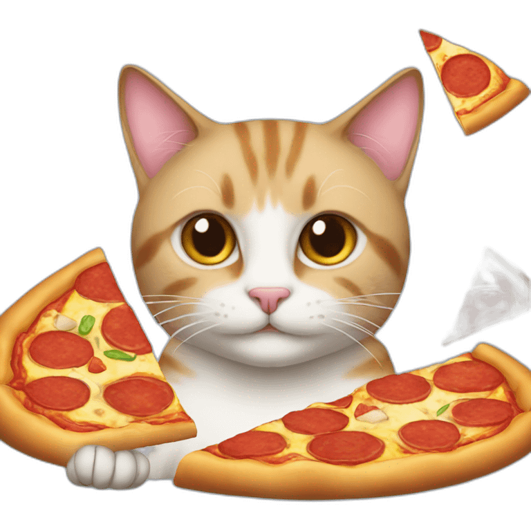 Cat with pizza emoji