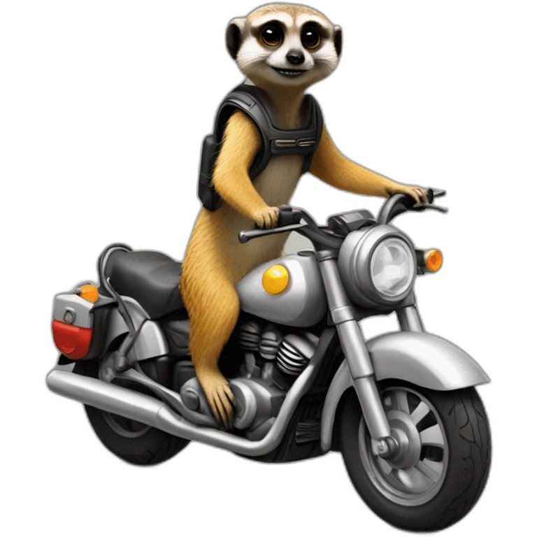 Meerkat animal on motorcycle with helmet emoji