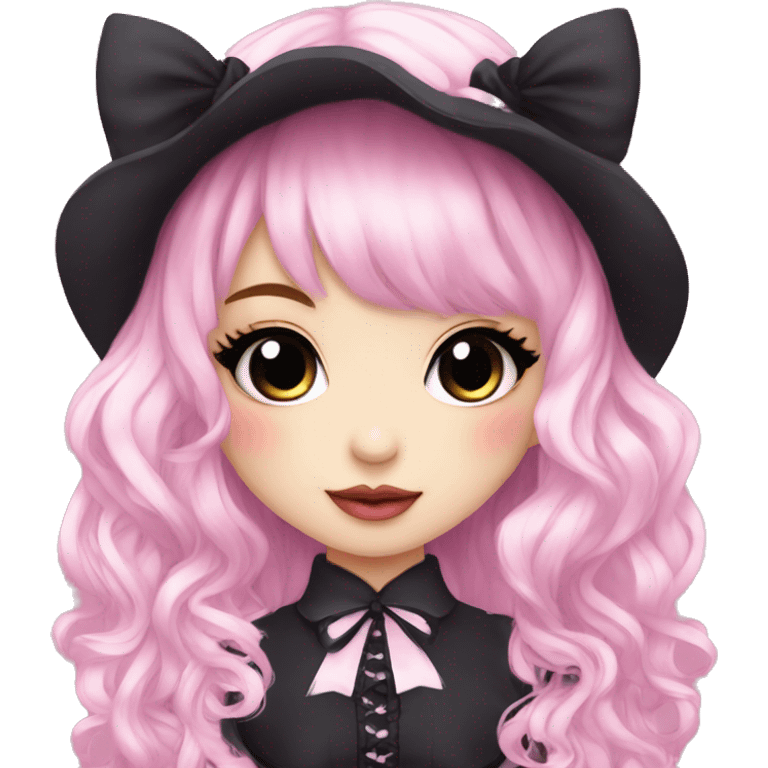 Cute Blushing Kawaii Petite Lolita Gothic Emo Lady emoji