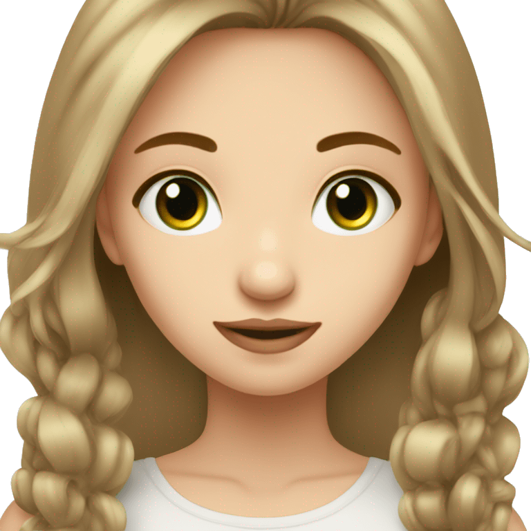 beautiful girl green eyes light brown haie emoji