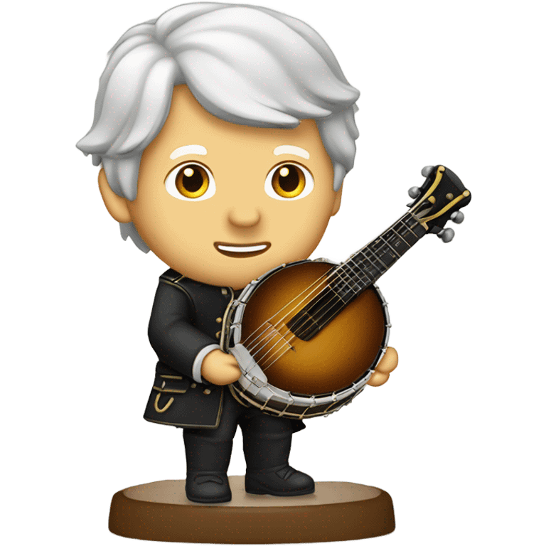 Wolfgang Mozart chibi standing young 5-string banjo emoji