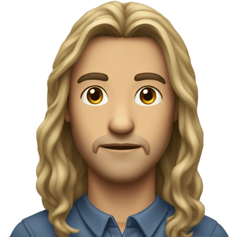 Long haired man passport photo emoji