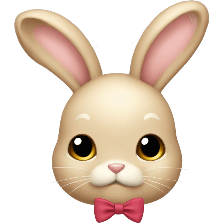 beige bunny with a bow emoji