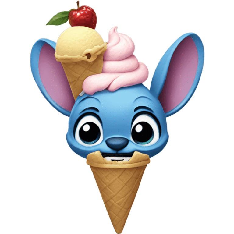 Stitch eating ice cream emoji