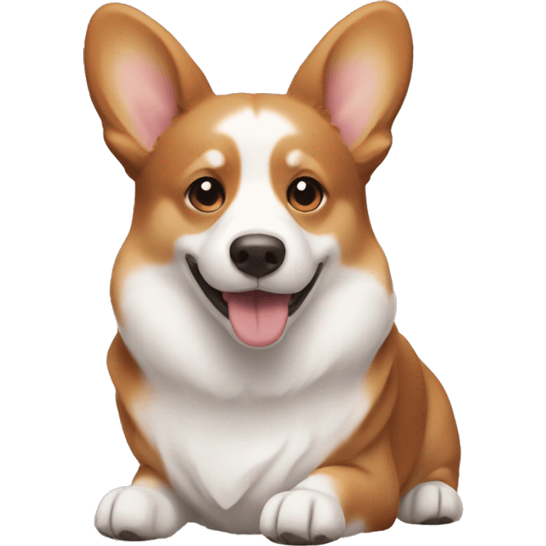 Brown corgi with white face emoji