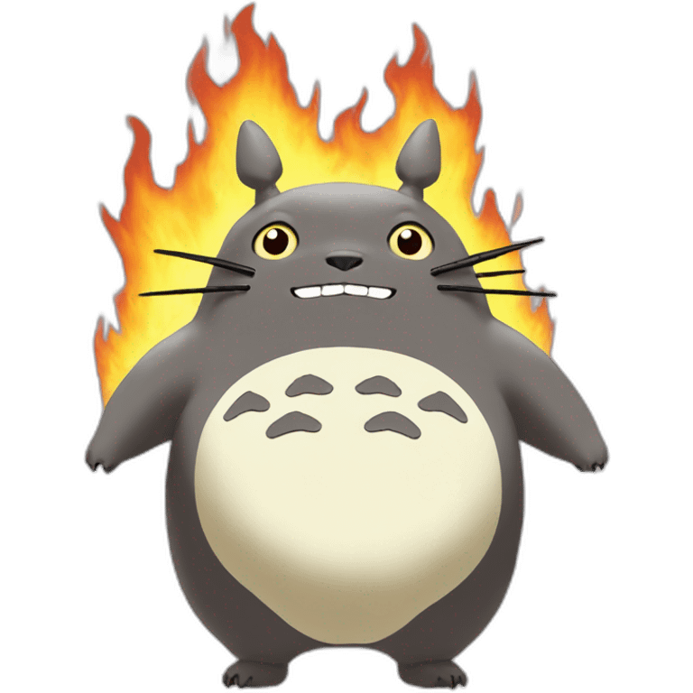 Totoro en feu emoji