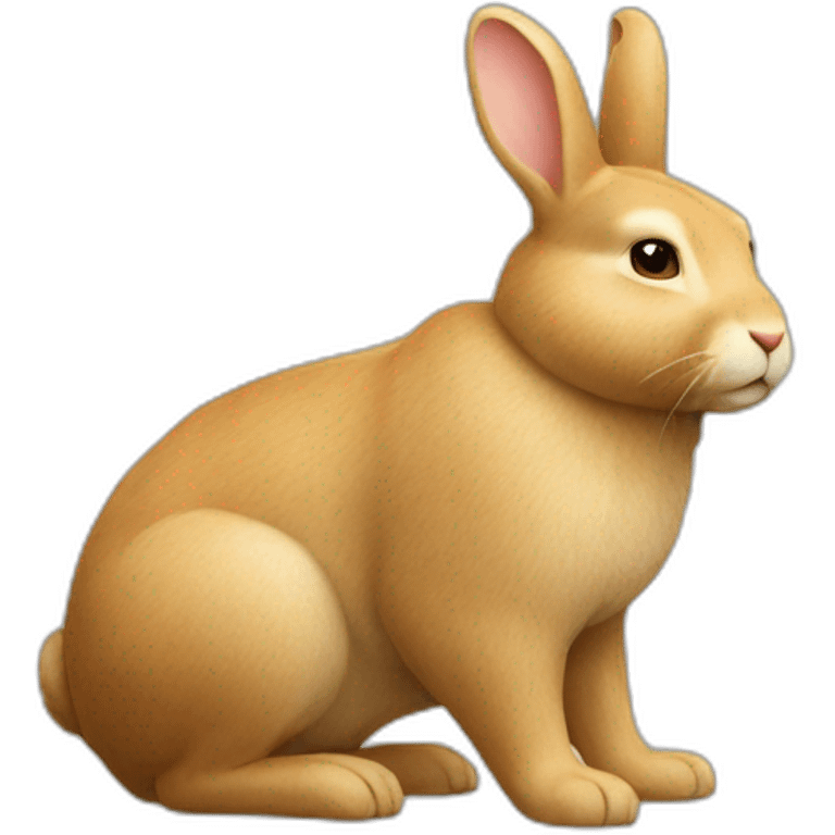 Lapin sur un ours emoji