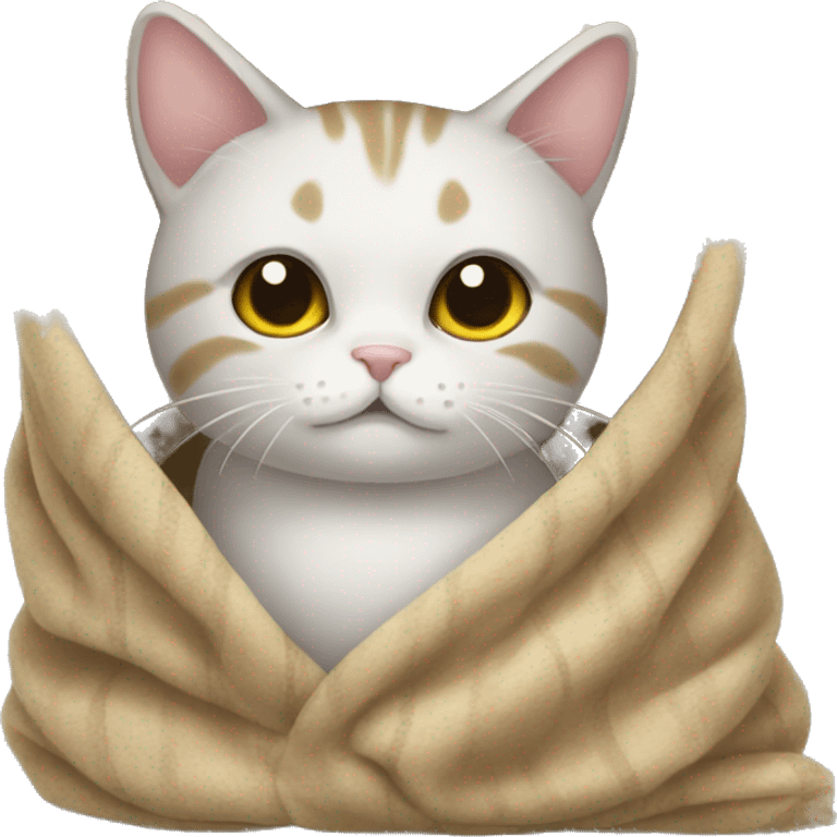 Cat in blanket  emoji