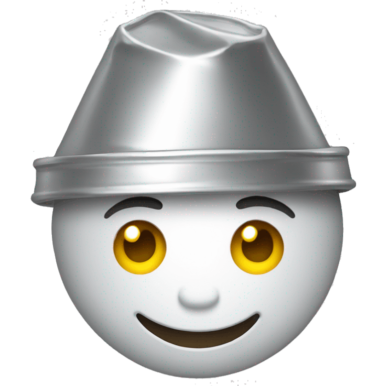 smiling emoji wearing a tin foil hat emoji