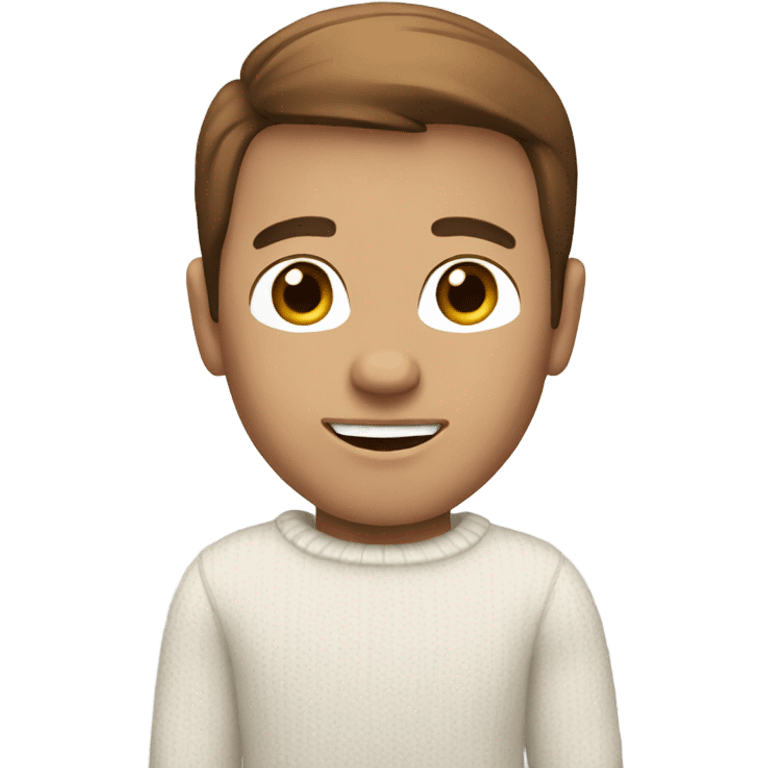 White guy with brown hair with white sweater  emoji