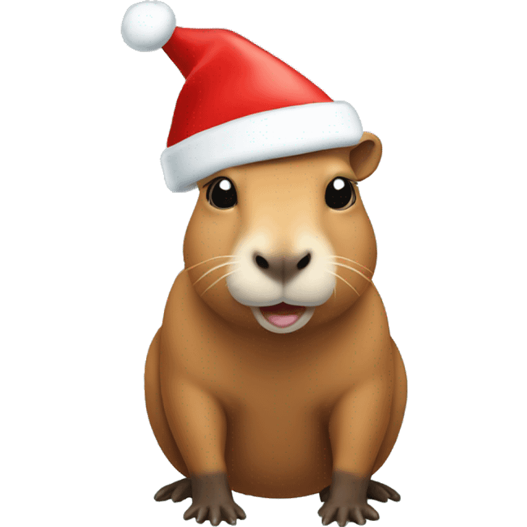 Capybara wearing santa hat  emoji