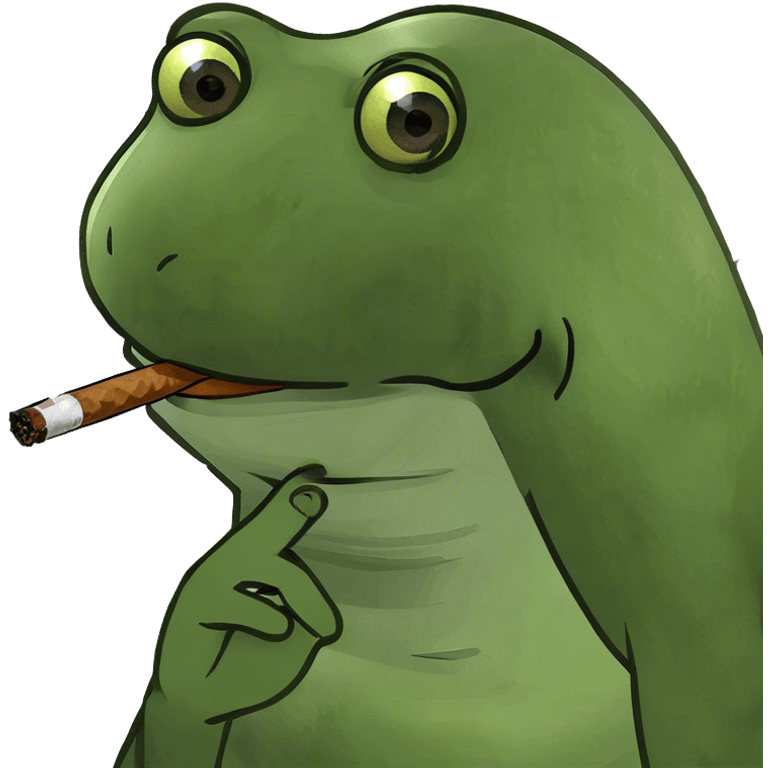 Frog smoking a Cuban cigar emoji