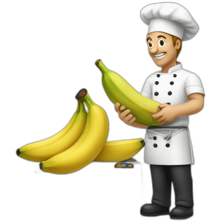 chef cutting bananas emoji