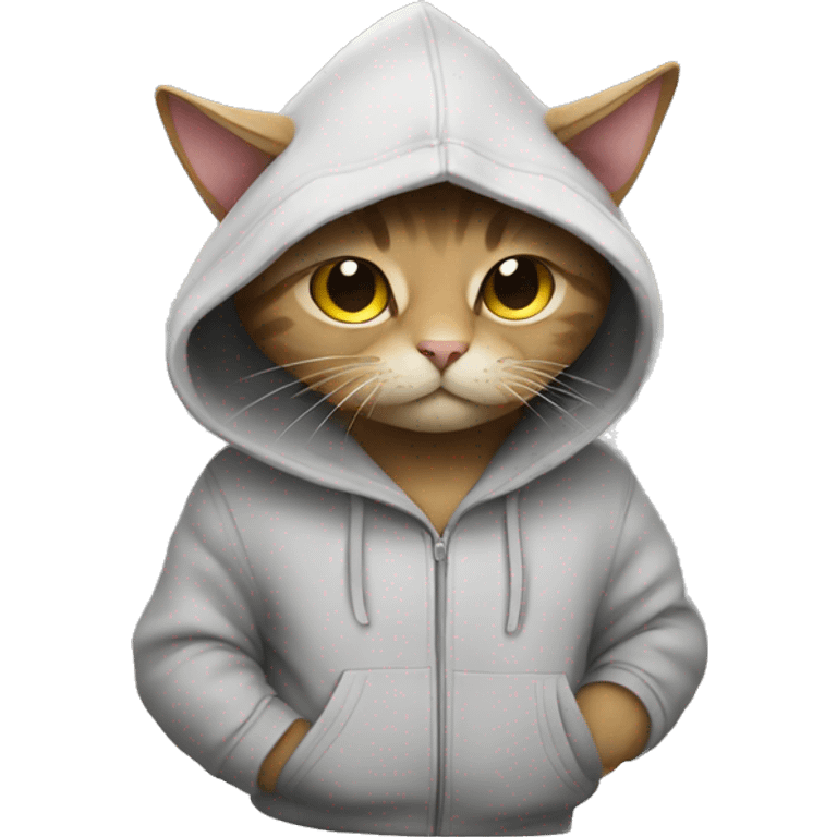 Cat with a hoodie emoji