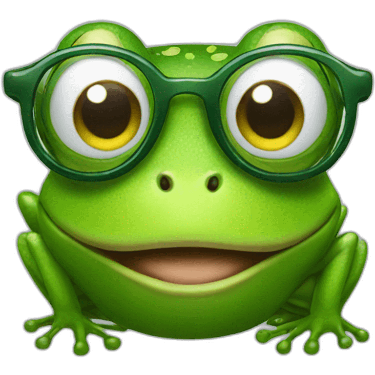 Frog with glasses emoji