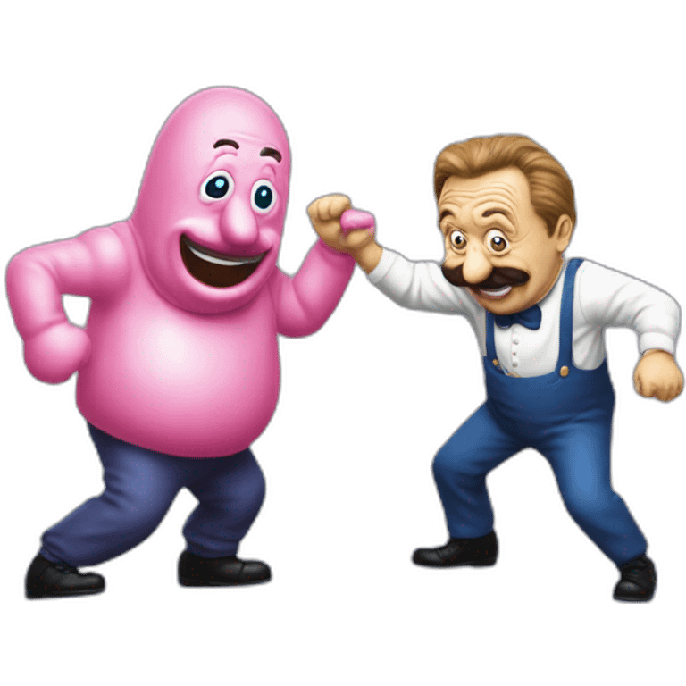 Chuckle Brothers fighting mr blobby emoji