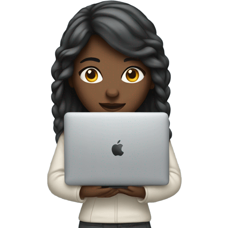 Girl with macbook air emoji