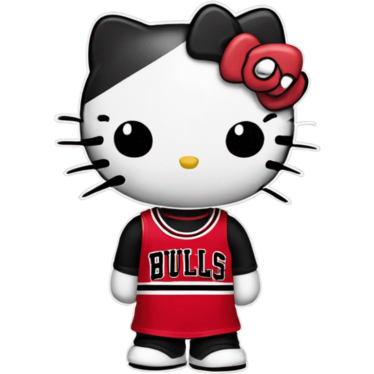 Hello kitty wearing a bulls jersey  emoji