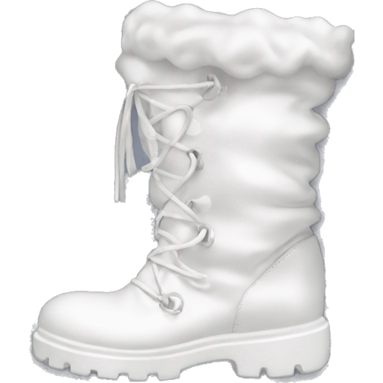 Puffy paded oversized chunky white boots emoji