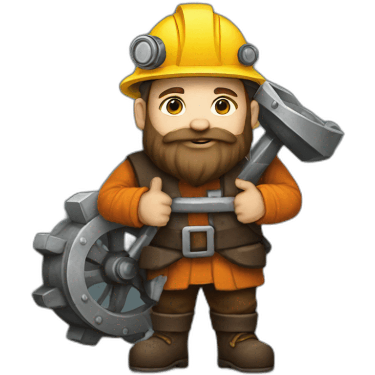 Dwarf wearing mining equipment emoji