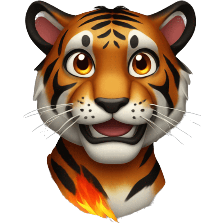 black firey tiger emoji