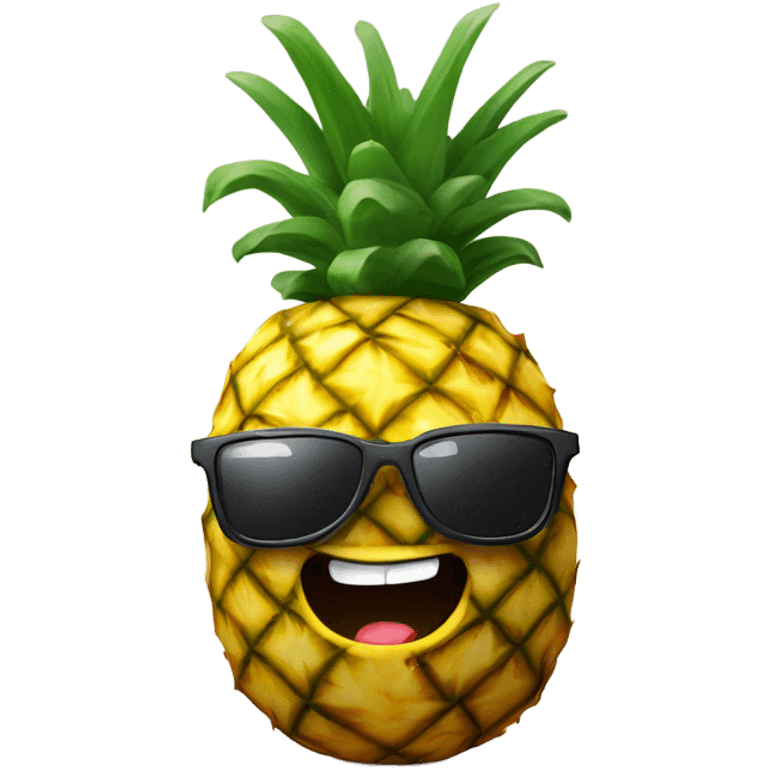 Upside down pineapple wearing sunglasses and smirking emoji