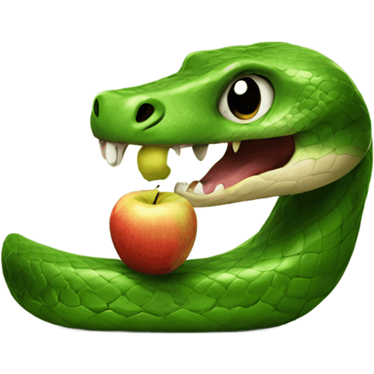 Snake eating an apple emoji