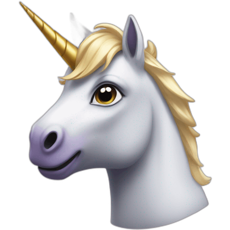 Chat sur une licorne emoji