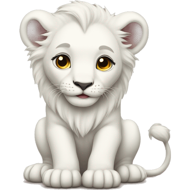 Baby cute  white lion  emoji