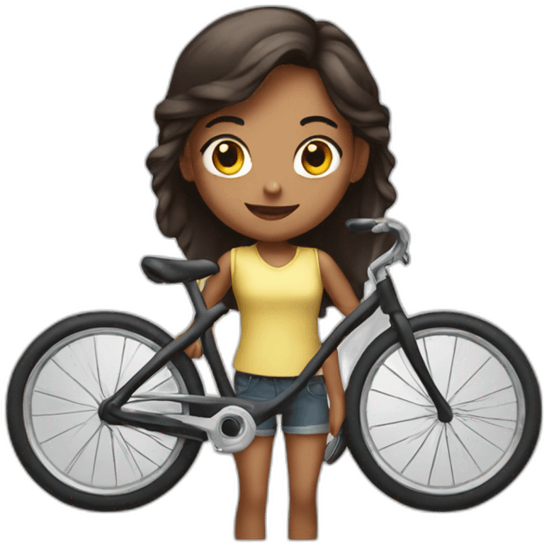 Girl ani bicycle emoji