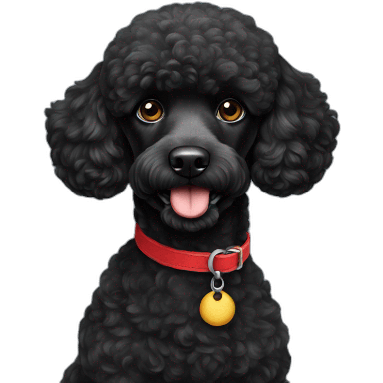 black poodle red collar emoji