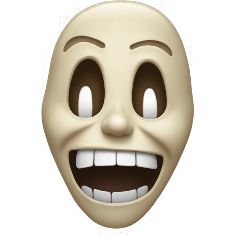 Emoji of the Scream mask character laughing, with wide eyes and a big open mouth, blending eerie and joyful vibes. emoji