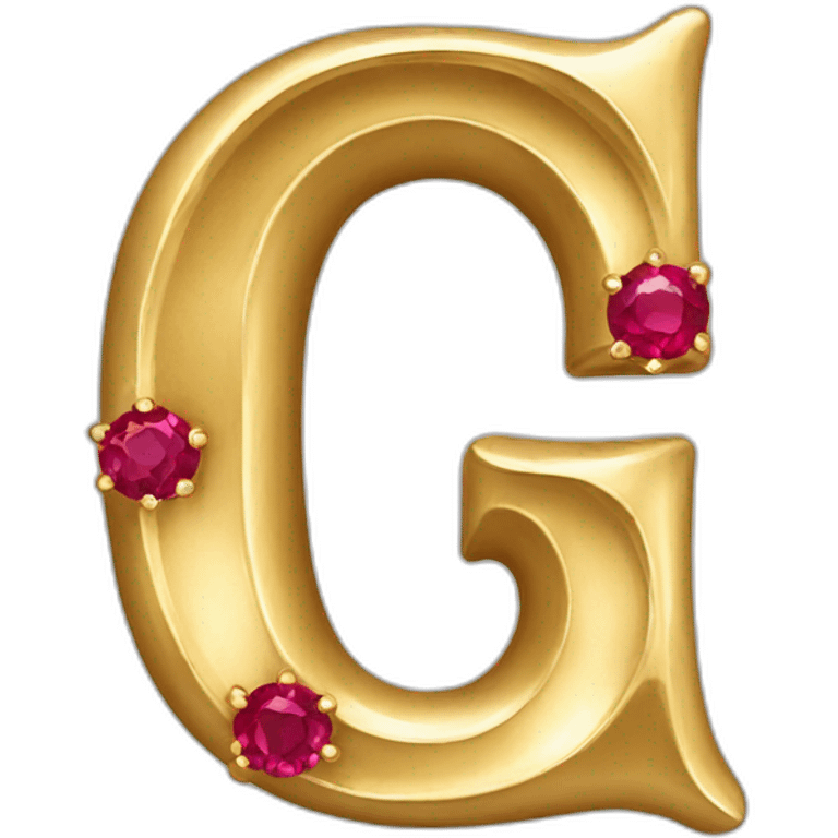 gold letter G with rubies emoji