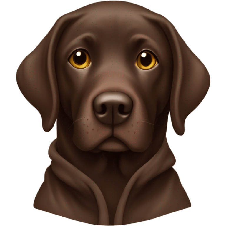 Chocolate lab wearing hoodie emoji