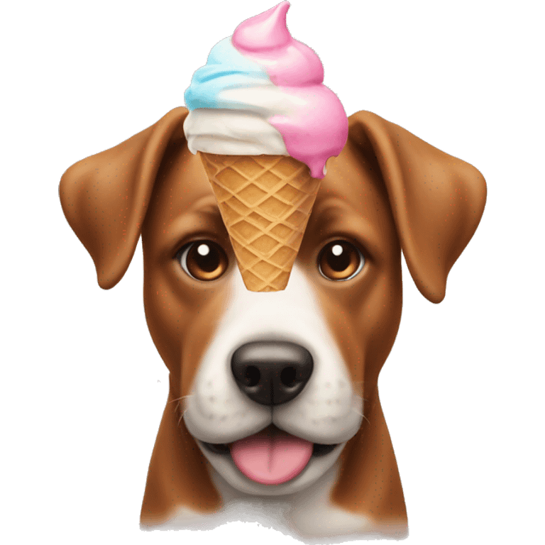 a dog with an ice cream head emoji