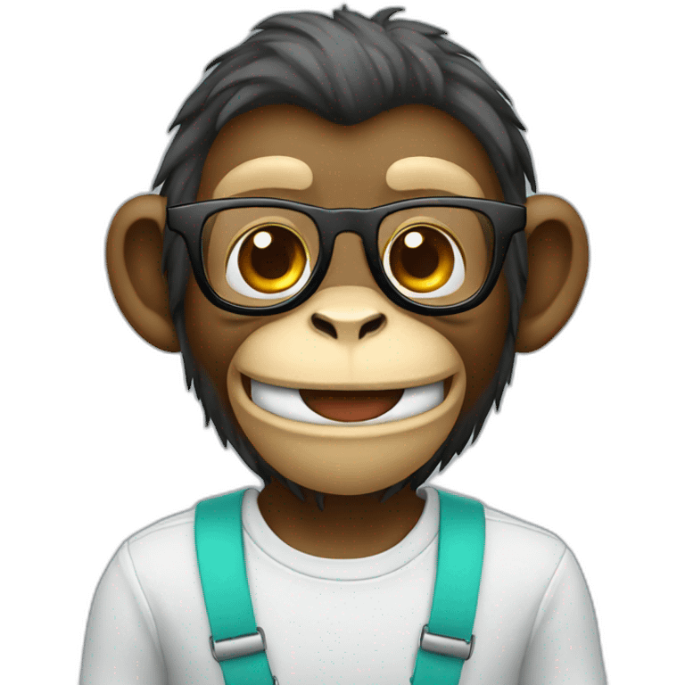 Monkey with glasses smiling with braces  emoji