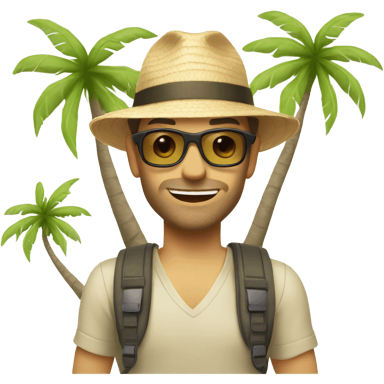 Caucasian tropical vacation  emoji